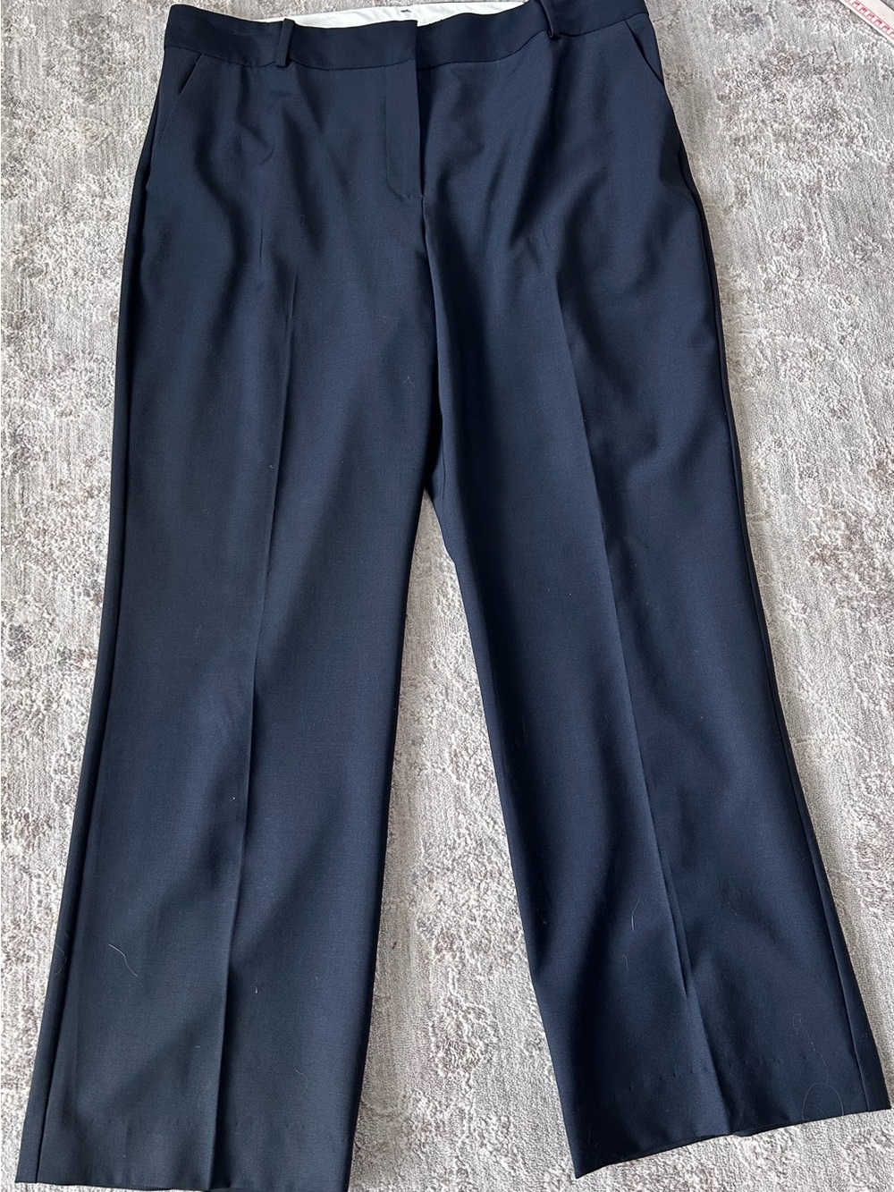 Talbots Heritage Navy Straight Leg Trouser Slacks Career Office Women's 16 Pants